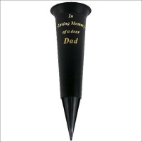 Black Grave Vase Cone Spike - Dad